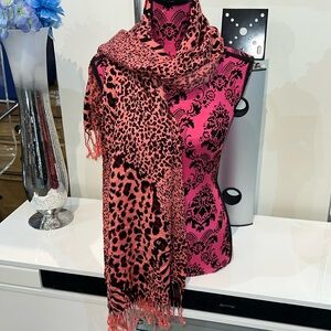 Pink cheetah scarf